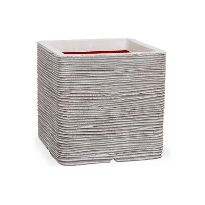 Capi Kvetináč Tutch Rib NL Square Ivory bielo béžový 40x40x40 cm