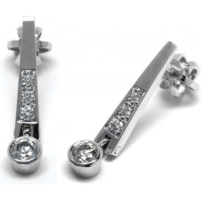 Klenoty Budín ručně vyrobené z bílého zlata s diamanty na šroubek J-28944-17