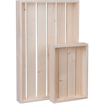 ČistéDřevo Dřevěné bedýnky komplet 2ks 56x36x6cm 32x22x6cm