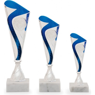 Pohár EKONOM výška 18 cm stříbrný/modrý
