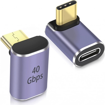 PremiumCord USB-C na USB-C USB 4.0 zahnutý 90° kur31-39