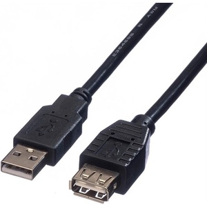 Roline Kabel Roline 11.02. 8947, от USB A(м) към USB A(ж), 0.8m, черен (11.02.8947 / 4005132)