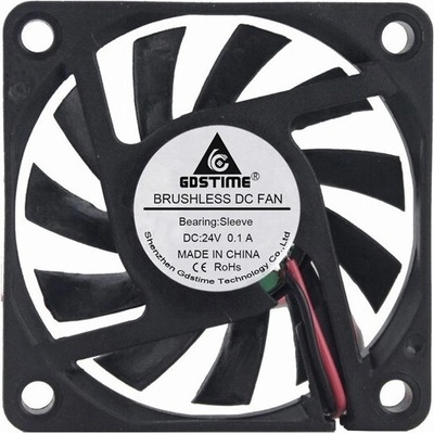 Ventilátor 60x60x10mm, 24V DC, XH2.54 - 2Pin