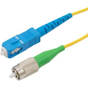 Conneu FC-APC-SC-UPC симплексна пач корда, сингълмод OS2, 3 мм. , жълта, Conneu (1.0 м) (CNFJ-FCASCOS2SYE3mm-1)