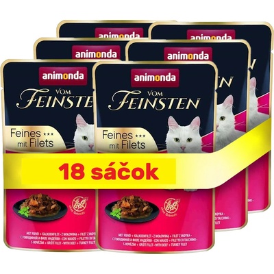 Animonda Vom Feinsten Adult s hovädzím morčacie filety 18 x 85 g