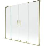 Mexen Velar L Duo сгъваем екран за баня, 2-крилен плъзгащ се 180 x 150 см, прозрачен, златист - 896-180-003-02-50 (896-180-003-02-50)