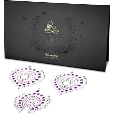 Bijoux Indiscrets Комплект интимни бижута с блестящи диаманти - 3 части (розово-лилав)
