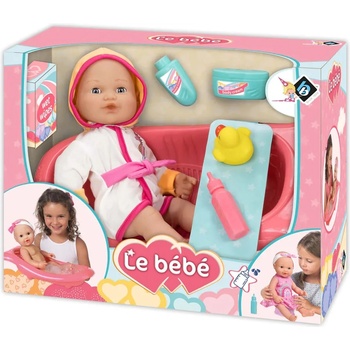 LOKO Toys Пишкаща кукла-бебе Loko Toys Le Bebe - С халат и вана, 40 cm (98916)