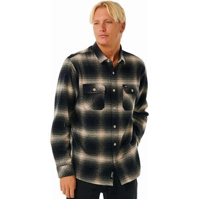 Rip Curl pánská bavlněná flanelová košile Count Taupe černá