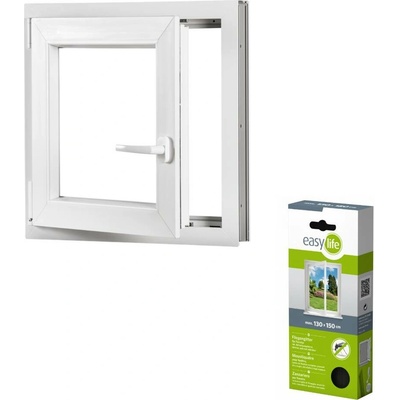 Okna Hned Sada plastové okno 1000 x 1200 mm levé, otevíravé i sklopné, bíle + síť proti hmyzu
