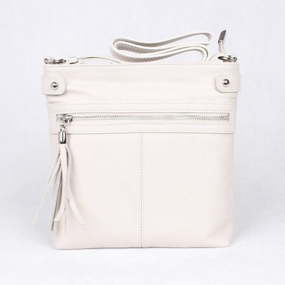 Vera Pelle malá světlá latté kožená crossbody kabelka no. 60