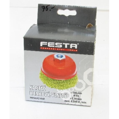 Festa prof.tools Kartáč hrnkový Enpro M14 vlnitý mosazný 100mm