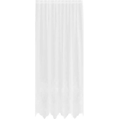 Čipkový Závěs se záclonami Bílá 200 x 150 cm Polyester