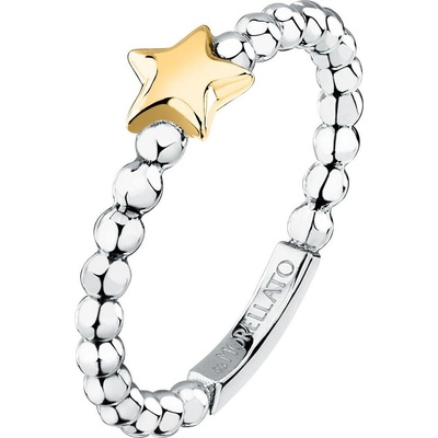 Morellato ocelový bicolor prsten s hvězdičkou Talismani SAIX30
