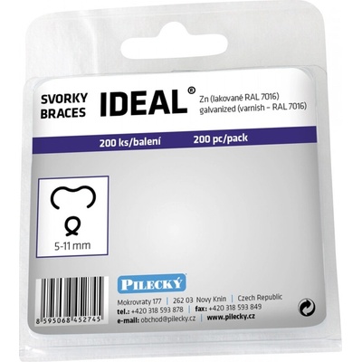 PILECKÝ Svorky IDEAL pro čtyřhranné pletivo IDEAL poplastované 200 ks antracit