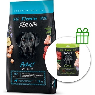 Fitmin FOR LIFE Възрастни Големи Породи 12 кг + Fitmin For Life Rings БЕЗПЛАТНО