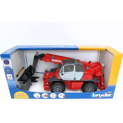 Bruder 2129 Červený NAKLADAČ MANITOU MRT 2150 s příslušenstvím