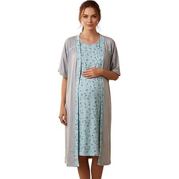 Комплект за бременни и кърмачки в сиво и светлосиньо