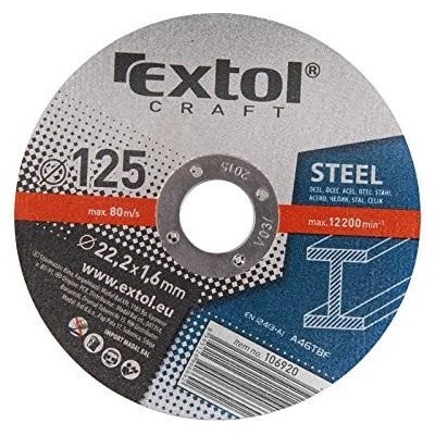 EXTOL CRAFT na kov, 5ks, 125x1,6x22,2mm