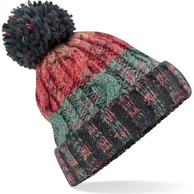 Beechfield s bambulí Corkscrew Beanie B486 tmavě šedá-sv.mátová