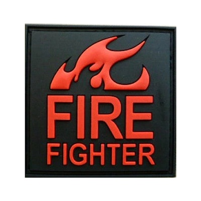 JACKETS TO GO Nášivka FIRE FIGHTER plast ČERNÁ/ČERVENÁ