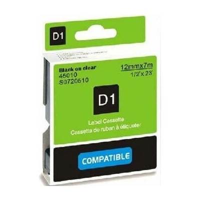 Můj-toner Štítky Dymo D1 45013, S0720530, páska černá na bílé, 12mm x 7m pro Dymo LabelManager, LabelPoint- kompatibilní