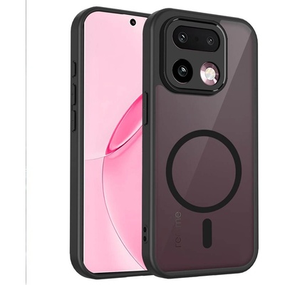 realme Магнитен Матов Калъф за Realme 16 Pro 5G - PC+TPU, 1.5mm защита, Airbag, Черен