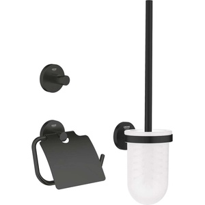 GROHE QuickFix Start - Комплект аксесоари за тоалетна 3 в 1, мат черно 412042430 (412042430)