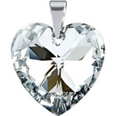 SILVEGO Strieborný prívesok Srdce 28mm Comet Argent so Swarovski® Crystals LSW169P