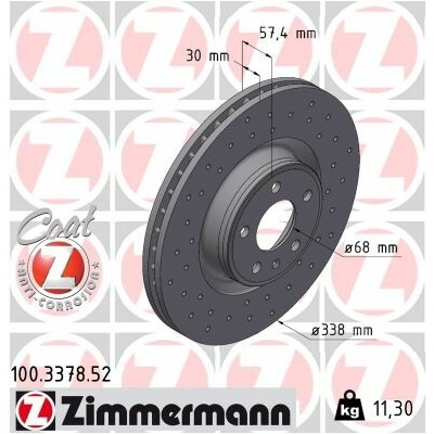 Brzdový kotúč ZIMMERMANN 100.3378.52 (100337852)