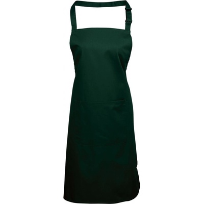 Premier Workwear Keprová pracovní zástěra s kapsou z kolekce Colours Collection zelená lahvová Pantone 560C 72x86cm PW154