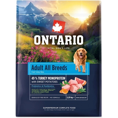 Ontario Adult Monoproteínové Morčacie a Sladké Zemiaky 2,25 kg