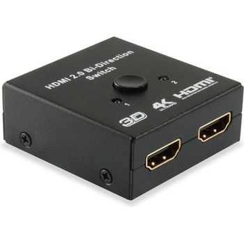 Equip HDMI превключвател - 332723 (1 вход, 2 изхода, двупосочен, черен) (332723)