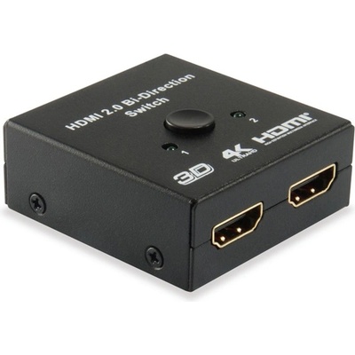 Equip HDMI превключвател - 332723 (1 вход, 2 изхода, двупосочен, черен) (332723)