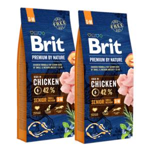 Brit Premium By Nature Senior S+M 2x15кг