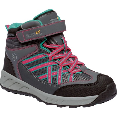 Regatta Юношески боти Regatta Samaris Junior Velcro Mid Walking Boots - Granit/Duchs