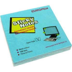  Самозалепващи листчета Sticky 75/75 неон сини