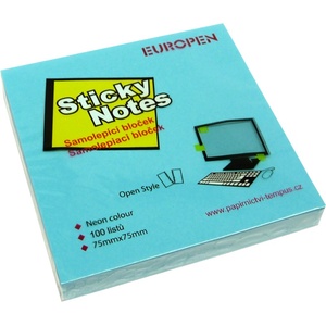  Самозалепващи листчета Sticky 75/75 неон сини