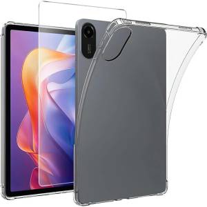 Xiaomi Калъф за Xiaomi Redmi Pad 2 - Прозрачен, Удароустойчив, 4-Ъглова Защита, TPU Материал, Стъклен протектор