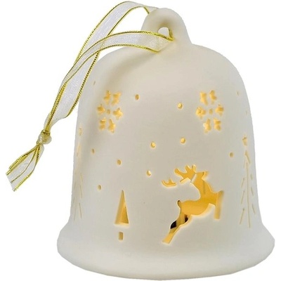 Dommio Zvonek z porcelánu s LED osvětlením 14x8 cm