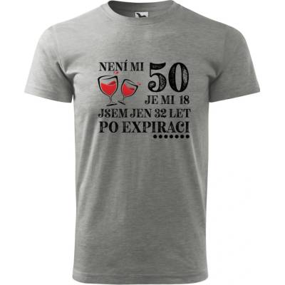 Dobrý Triko pánské tričko Po expiraci Tmavě šedý melír