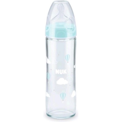 Nuk skleněná kojenecká láhev New Classic modrá 240 ml