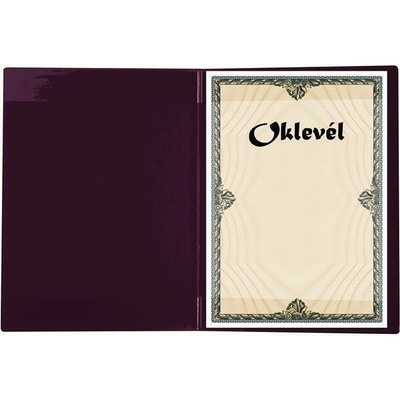 VICTORIA Obal na certifikáty plyšový vínová A4