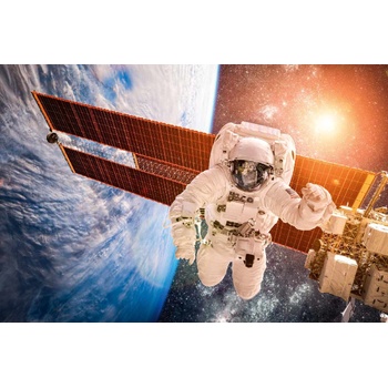 DIMEX ART s. r. o Флизелинов фототапет астронавт над земята 375 x 250 см