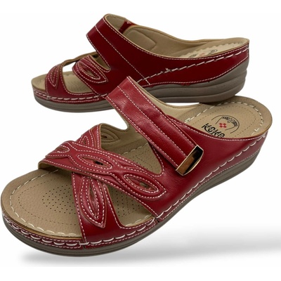 Dámske červené zdravotné šľapky