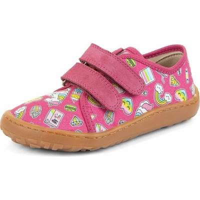 Froddo Dievčenské plátené barefoot tenisky Canvas Fuxia