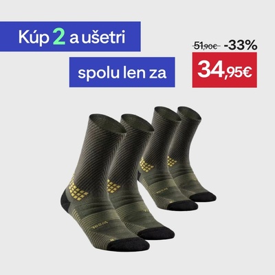 Quechua Vysoké turistické Hike 900 2 páry kaki