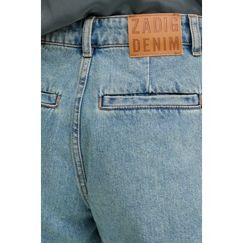 Zadig&Voltaire Дънков къс панталон zadig&voltaire в синьо с изчистен дизайн със стандартна талия wwbs01157 (wwbs01157.409)