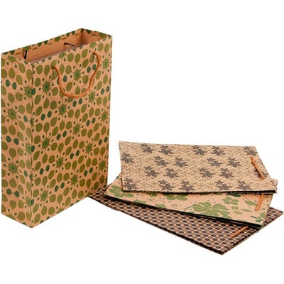 Tašky papírové Craft Ornament - velká / 240 x 80 x 330 mm