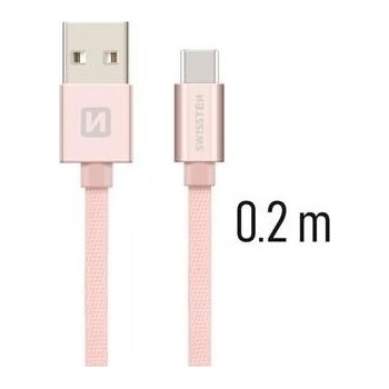 Swissten USB-C (Type-C) 0,2m ružový 43817